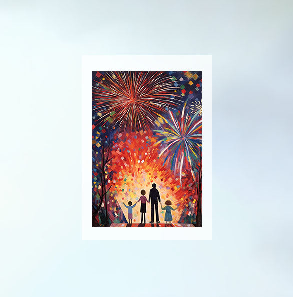 花火大会のアートポスター原画のみ設置イメージ