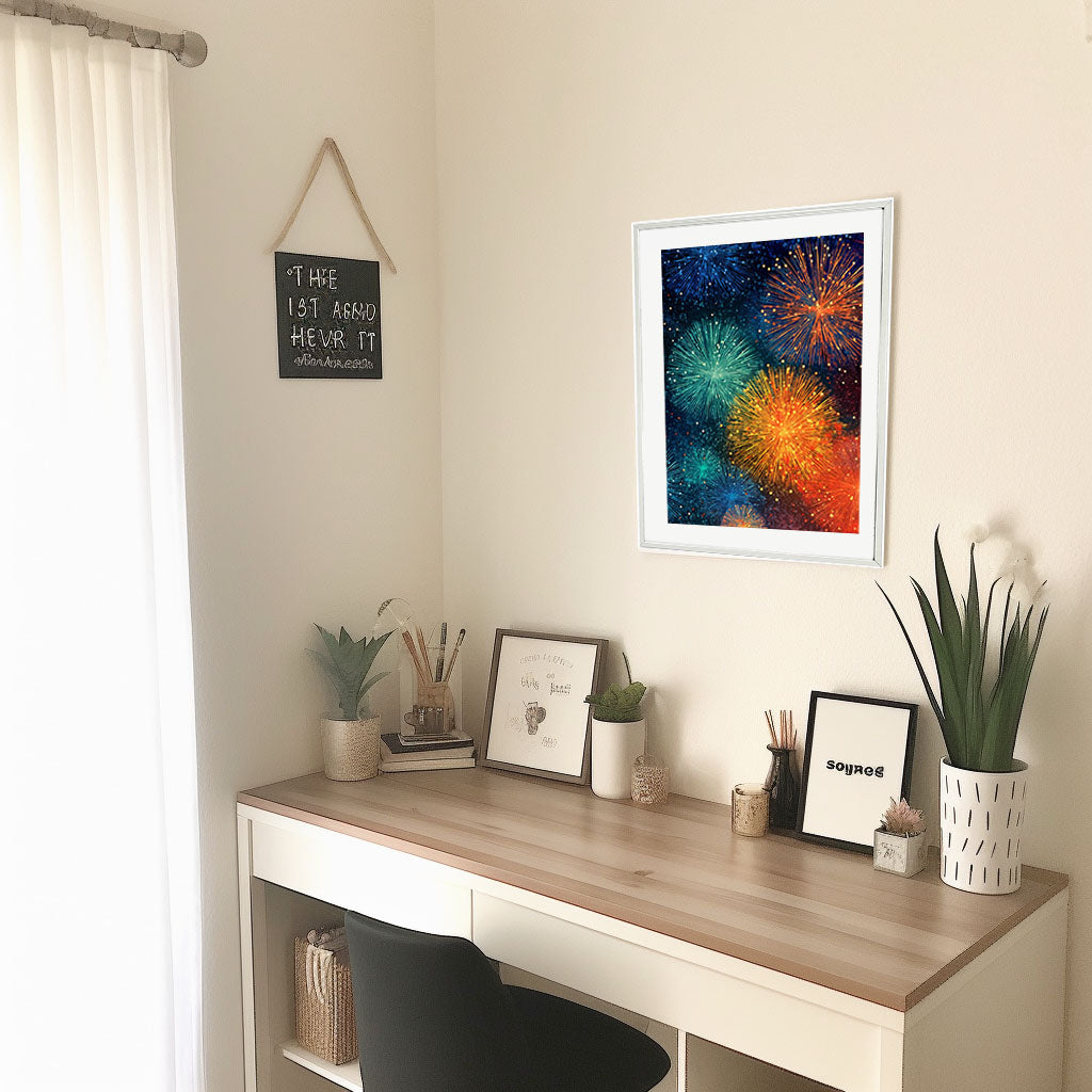 花火大会のアートポスター机配置イメージ