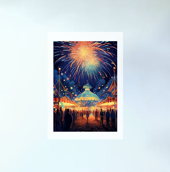 花火大会のアートポスター原画のみ設置イメージ