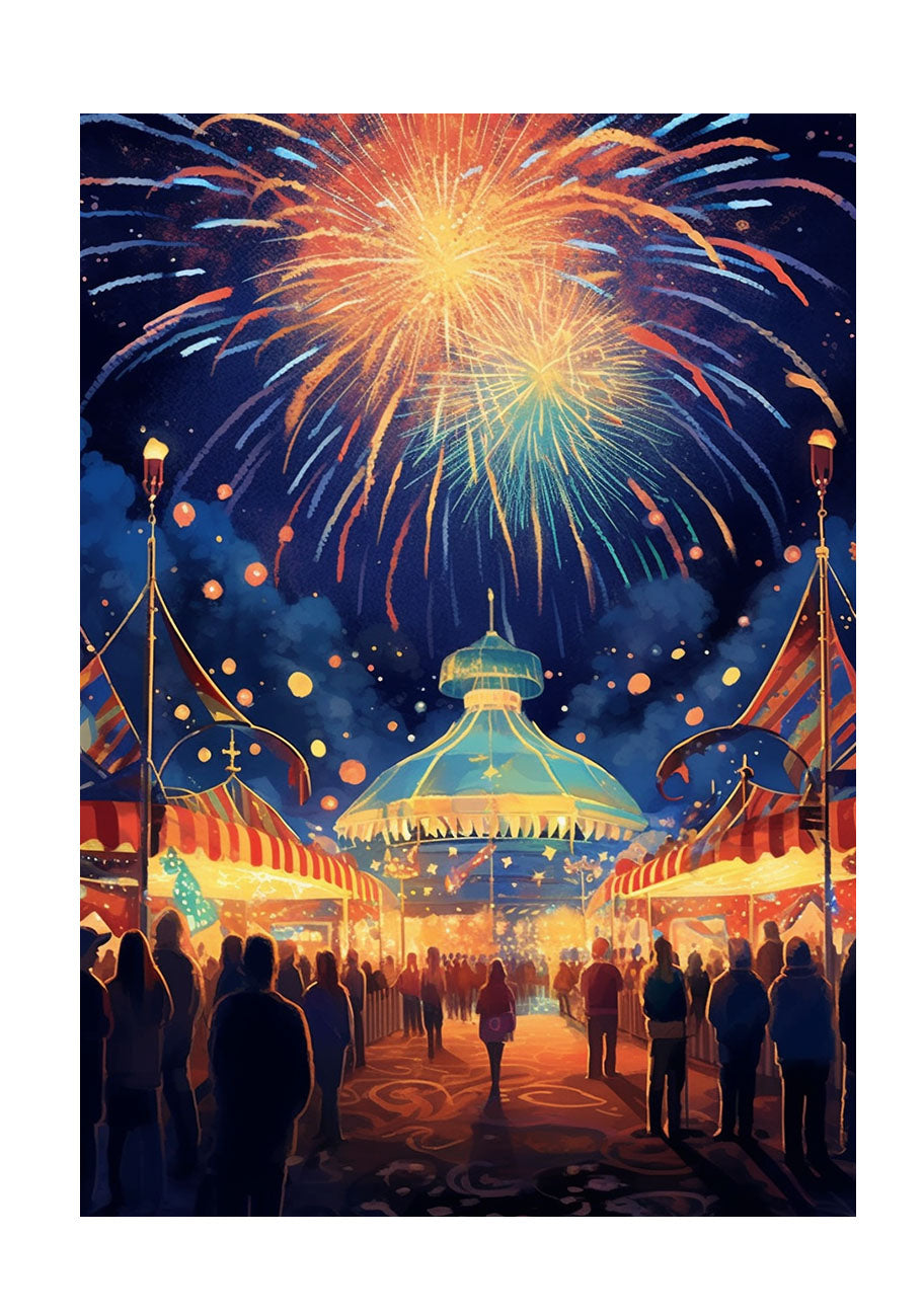 花火大会のアートポスター原画のみ
