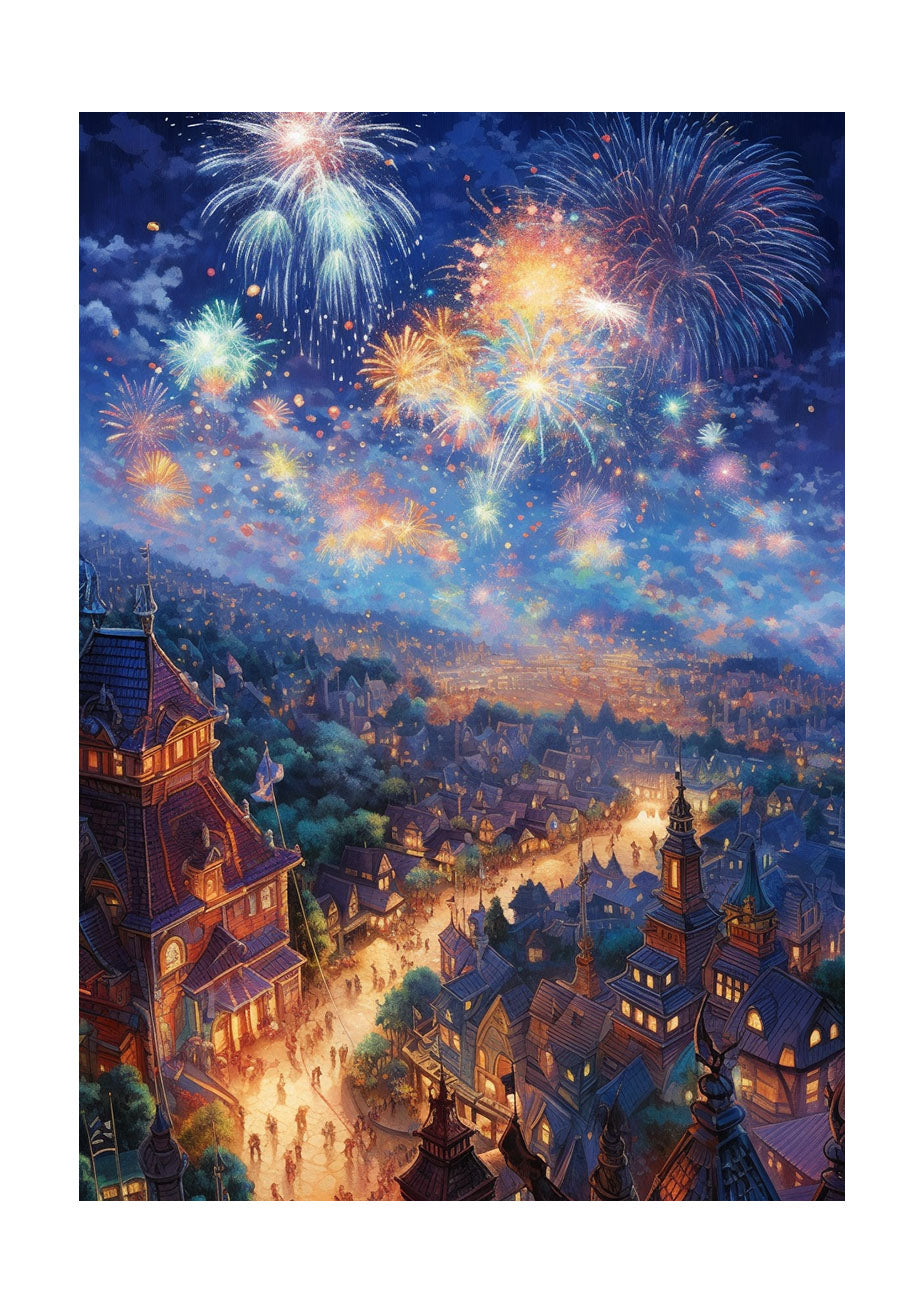 花火大会のアートポスター原画のみ