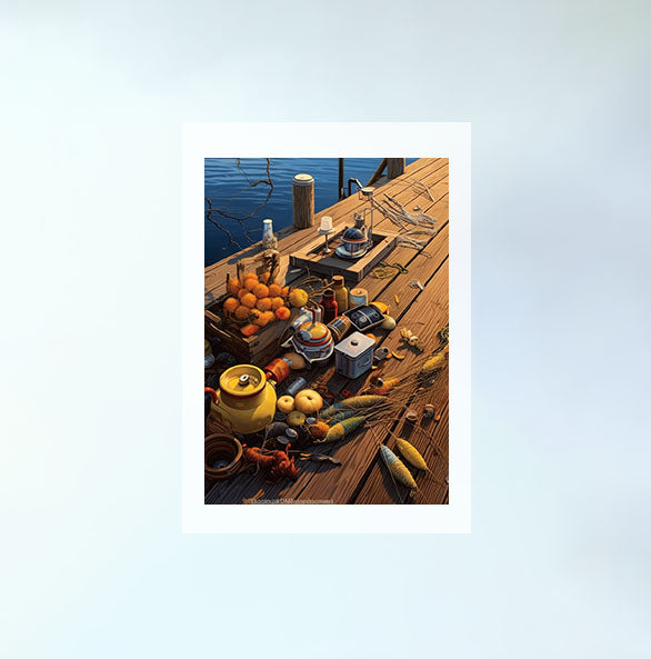 釣りのアートポスター原画のみ設置イメージ