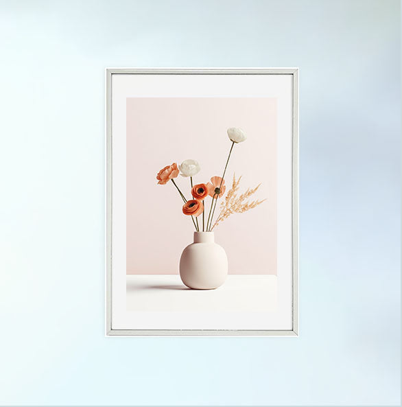 春の花のアートポスター銀フレームあり