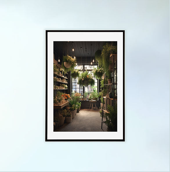 春の花のアートポスター黒フレームあり