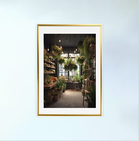 春の花のアートポスター金フレームあり