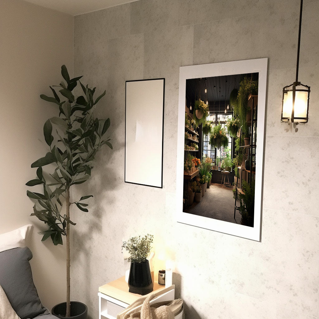 春の花のアートポスター廊下配置イメージ