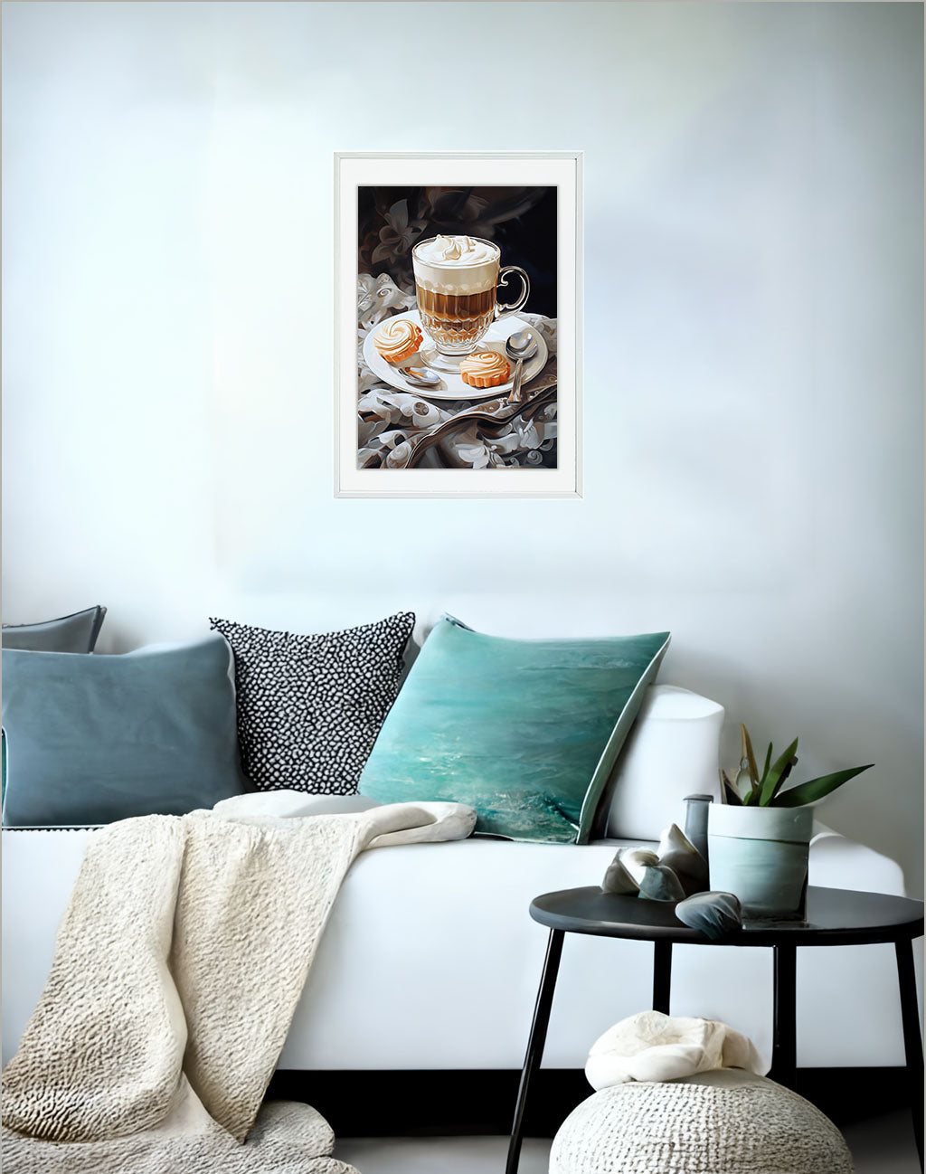 フランスのアートポスターソファ配置イメージ