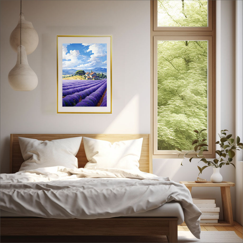 フランスのアートポスター寝室配置イメージ
