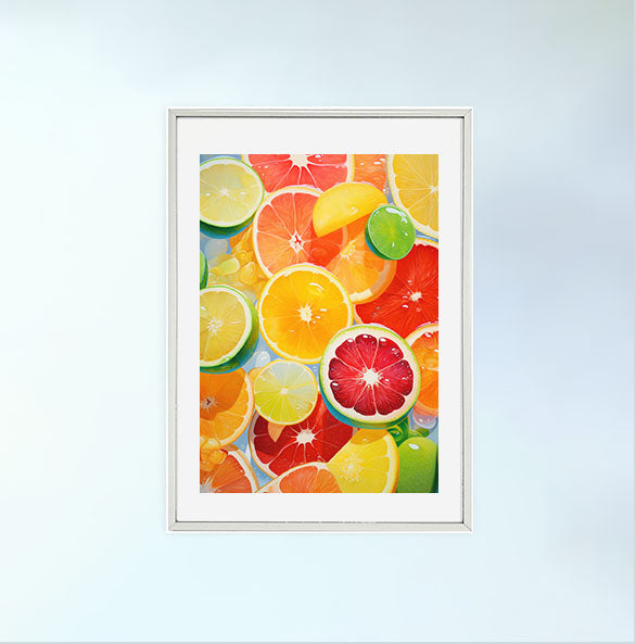 フルーツのアートポスター銀フレームあり