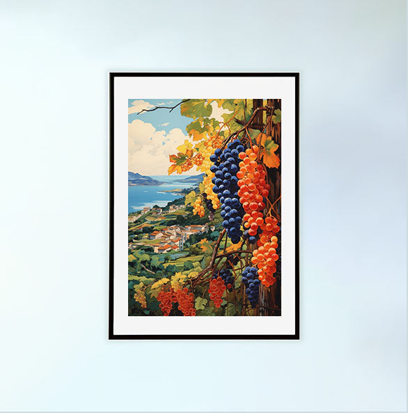 フルーツのアートポスター黒フレームあり
