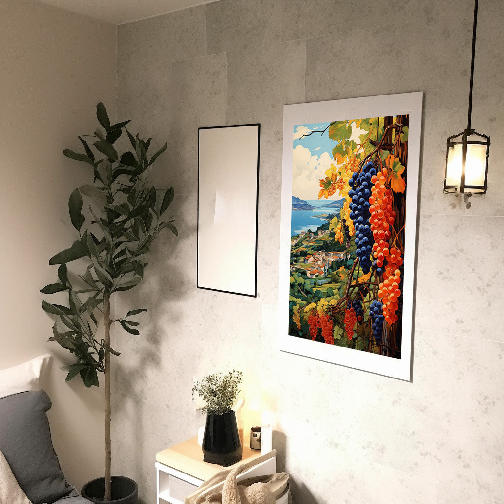 フルーツのアートポスター廊下配置イメージ