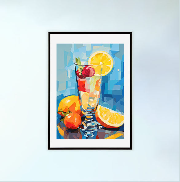 フルーツのアートポスター黒フレームあり