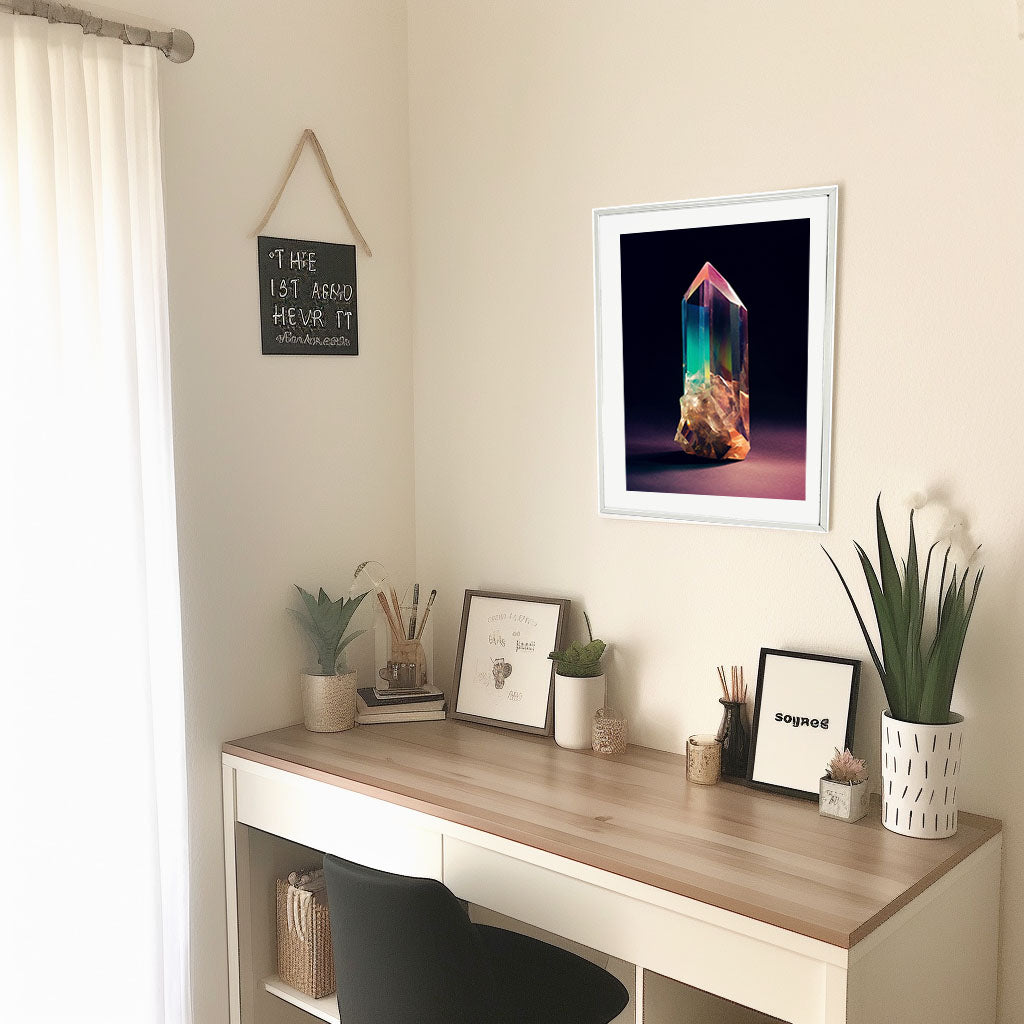 宝石のアートポスター机配置イメージ