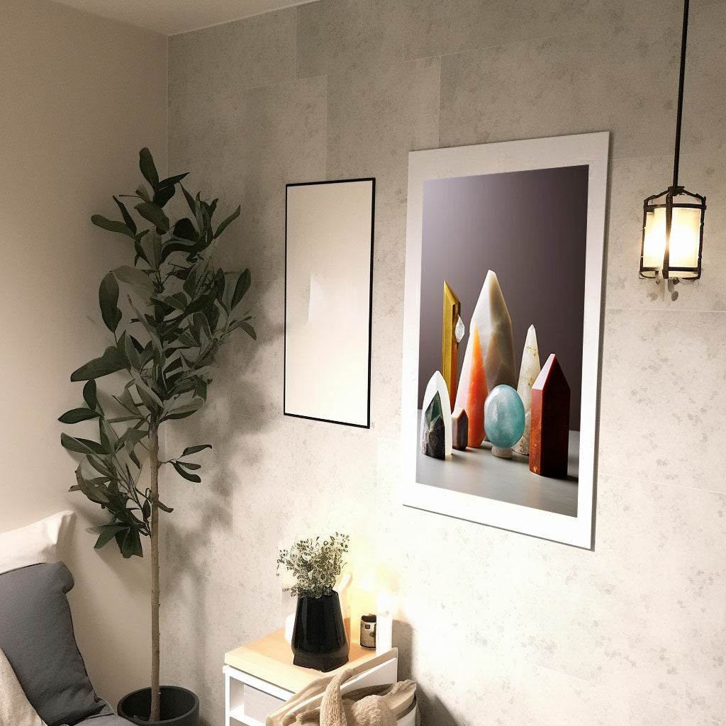 宝石のアートポスター廊下配置イメージ