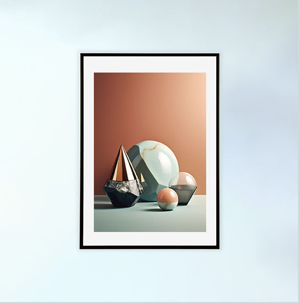 宝石のアートポスター黒フレームあり