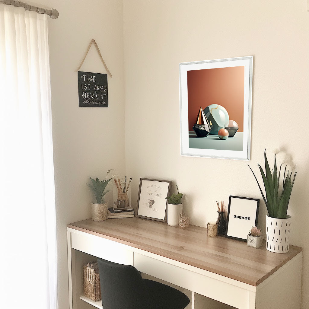 宝石のアートポスター机配置イメージ