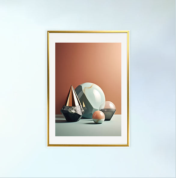 宝石のアートポスター金フレームあり