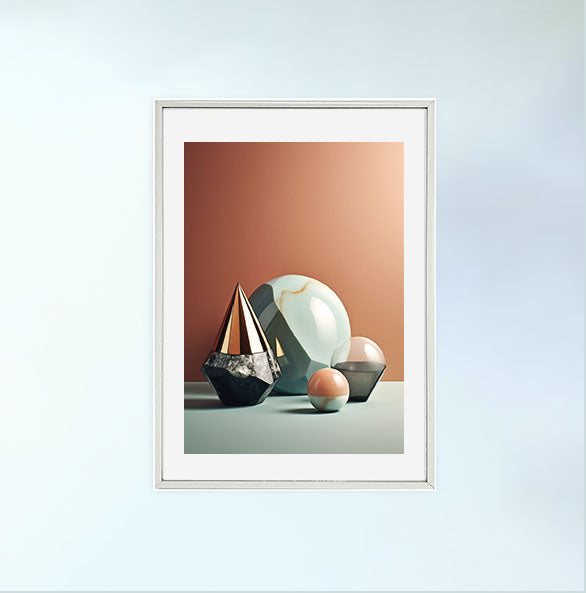 宝石のアートポスター銀フレームあり