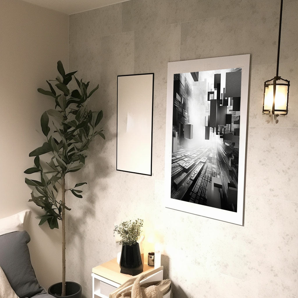 グレープフルーツのアートポスター廊下配置イメージ