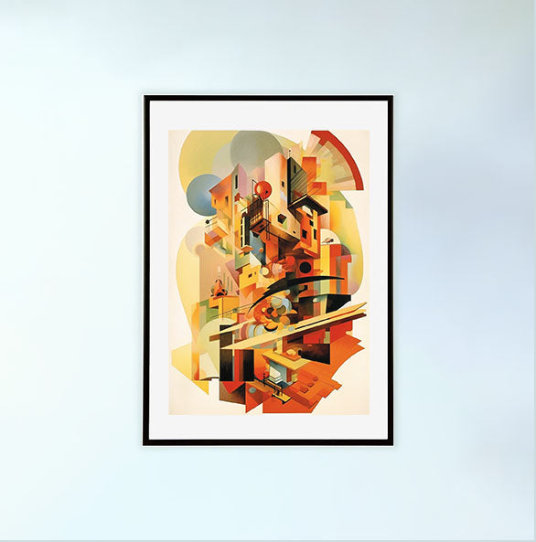 グレープフルーツのアートポスター黒フレームあり