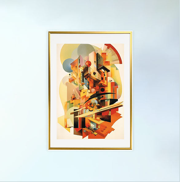 グレープフルーツのアートポスター金フレームあり