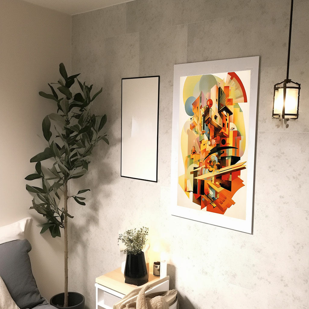 グレープフルーツのアートポスター廊下配置イメージ