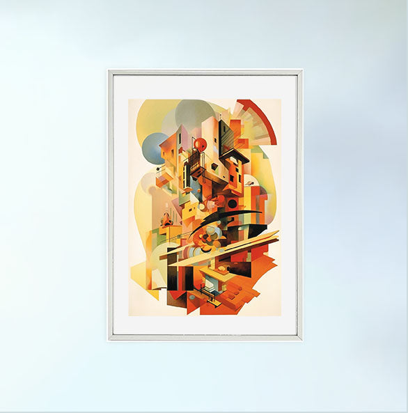 グレープフルーツのアートポスター銀フレームあり