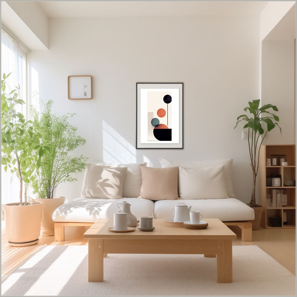 グレープフルーツのアートポスターリビング配置イメージ