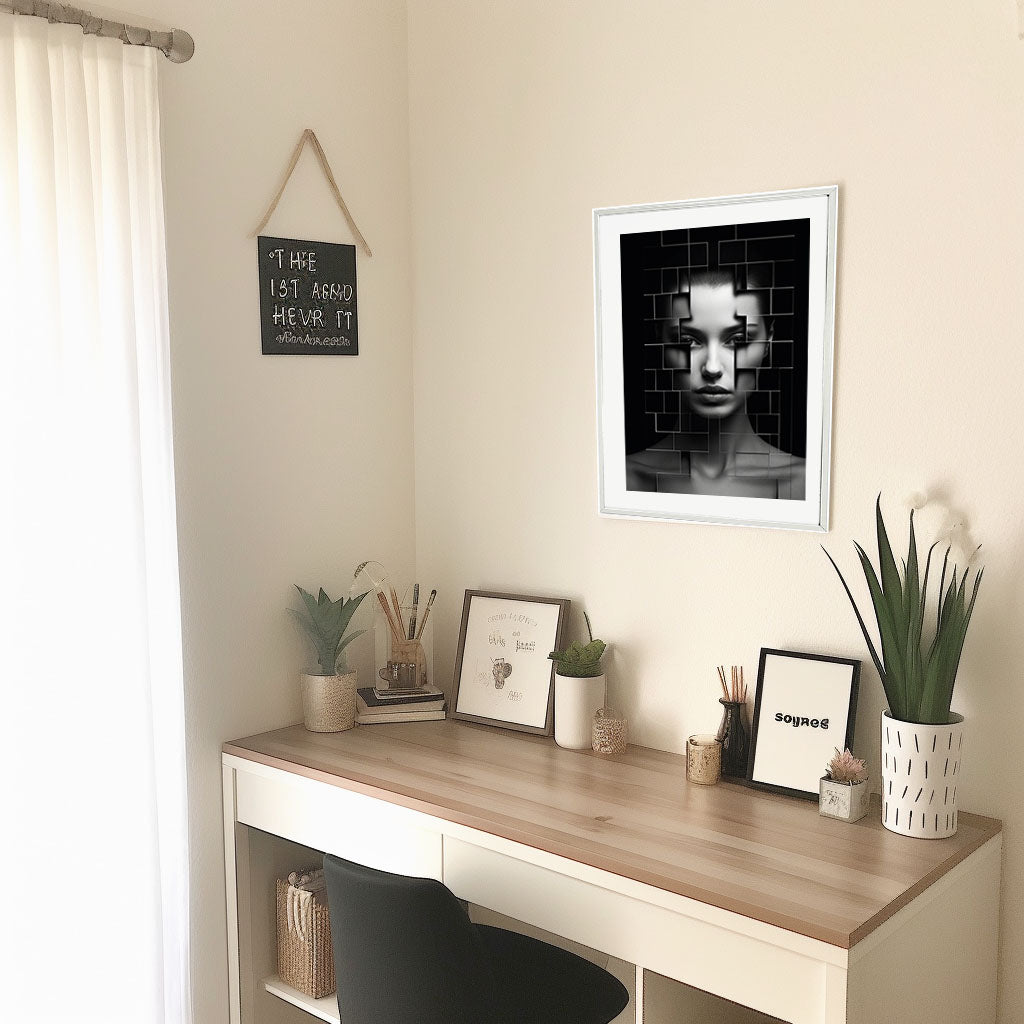 グレープフルーツのアートポスター机配置イメージ