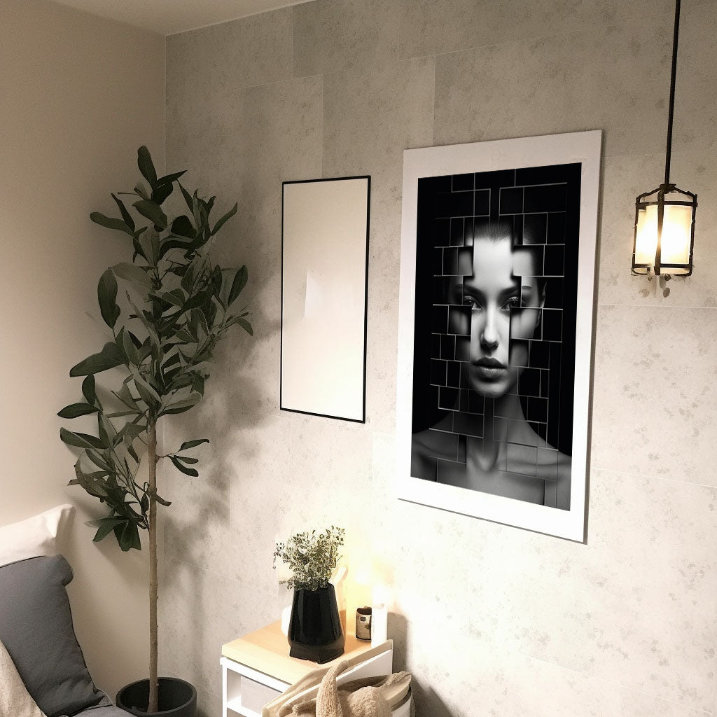 グレープフルーツのアートポスター廊下配置イメージ