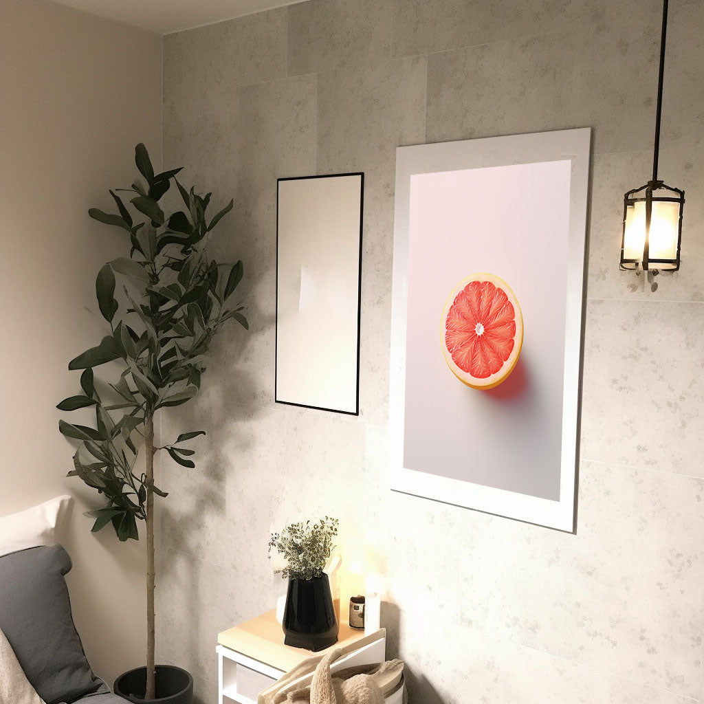 グレープフルーツのアートポスター廊下配置イメージ