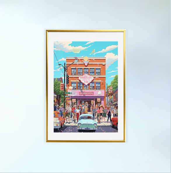 グラフィックのアートポスター金フレームあり