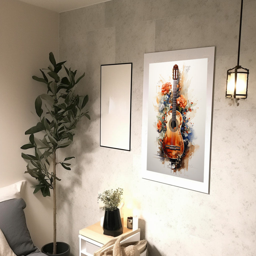 ギターのアートポスター:guitar_b696 / 絵画_音楽・芸術__のポスター画像廊下に設置したイメージ
