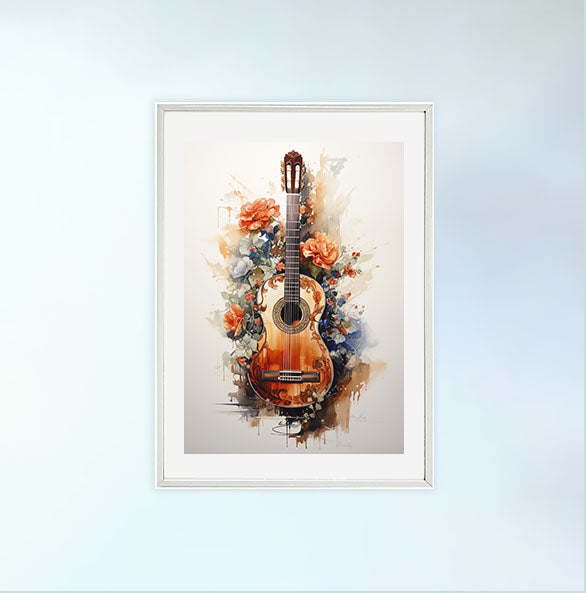 ギターのアートポスター:guitar_b696 / 絵画_音楽・芸術__のポスター画像白いフレーム