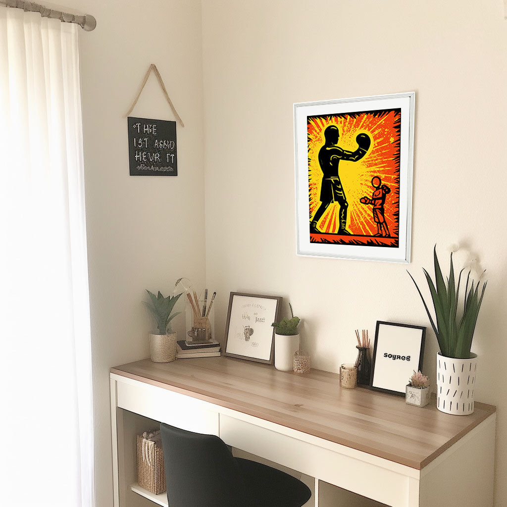 ジムのアートポスター机配置イメージ