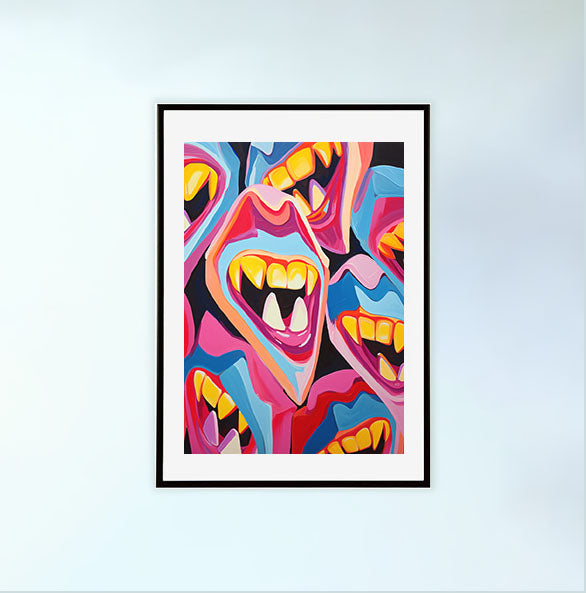 ハロウィンのアートポスター黒フレームあり