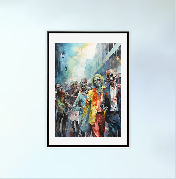 ハロウィンのアートポスター黒フレームあり