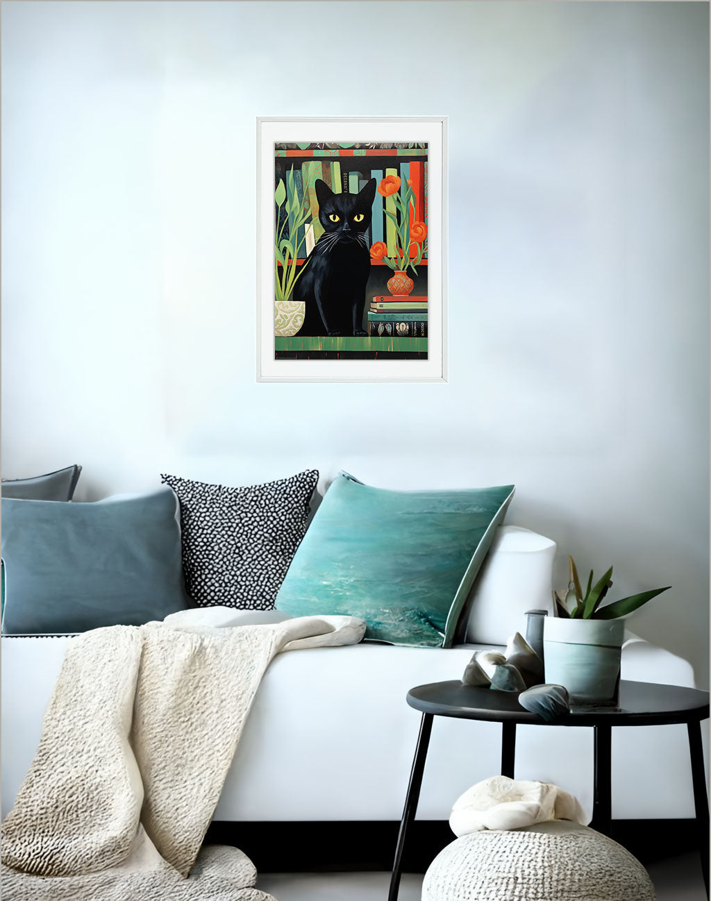 ハロウィンのアートポスターソファ配置イメージ