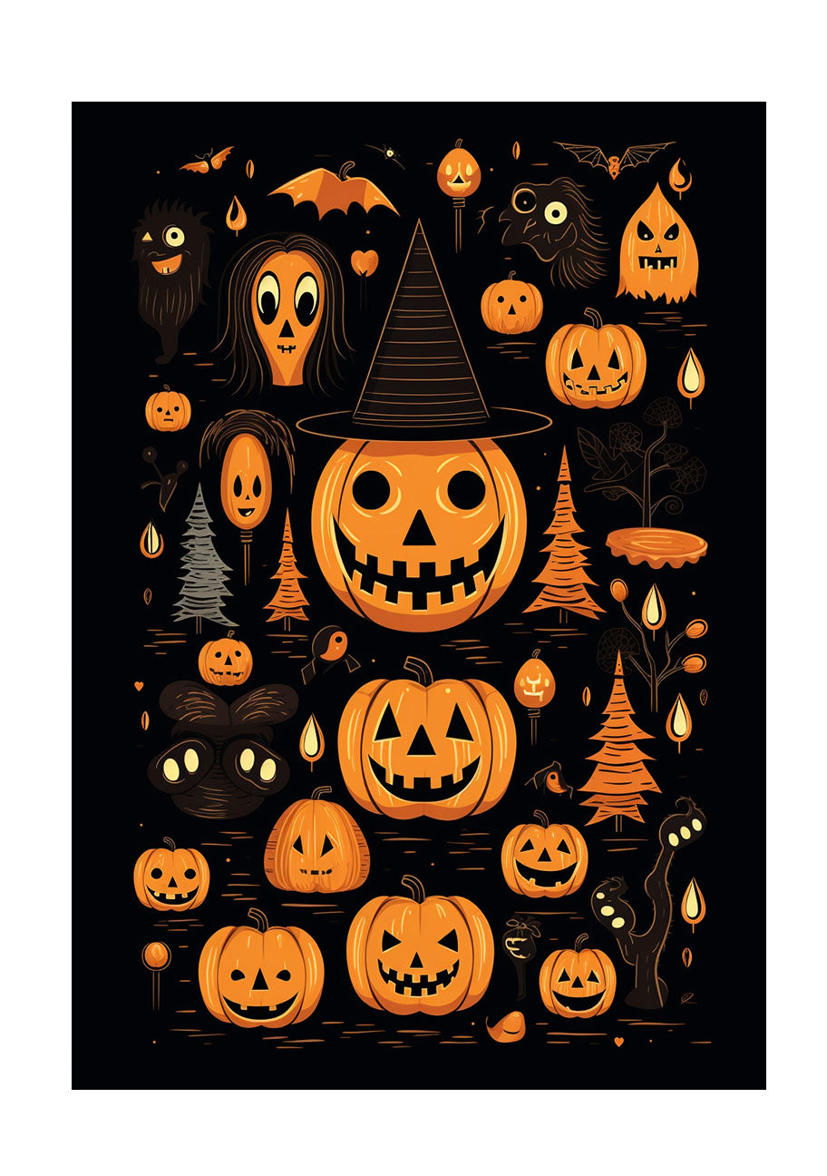 ハロウィンのアートポスター原画のみ
