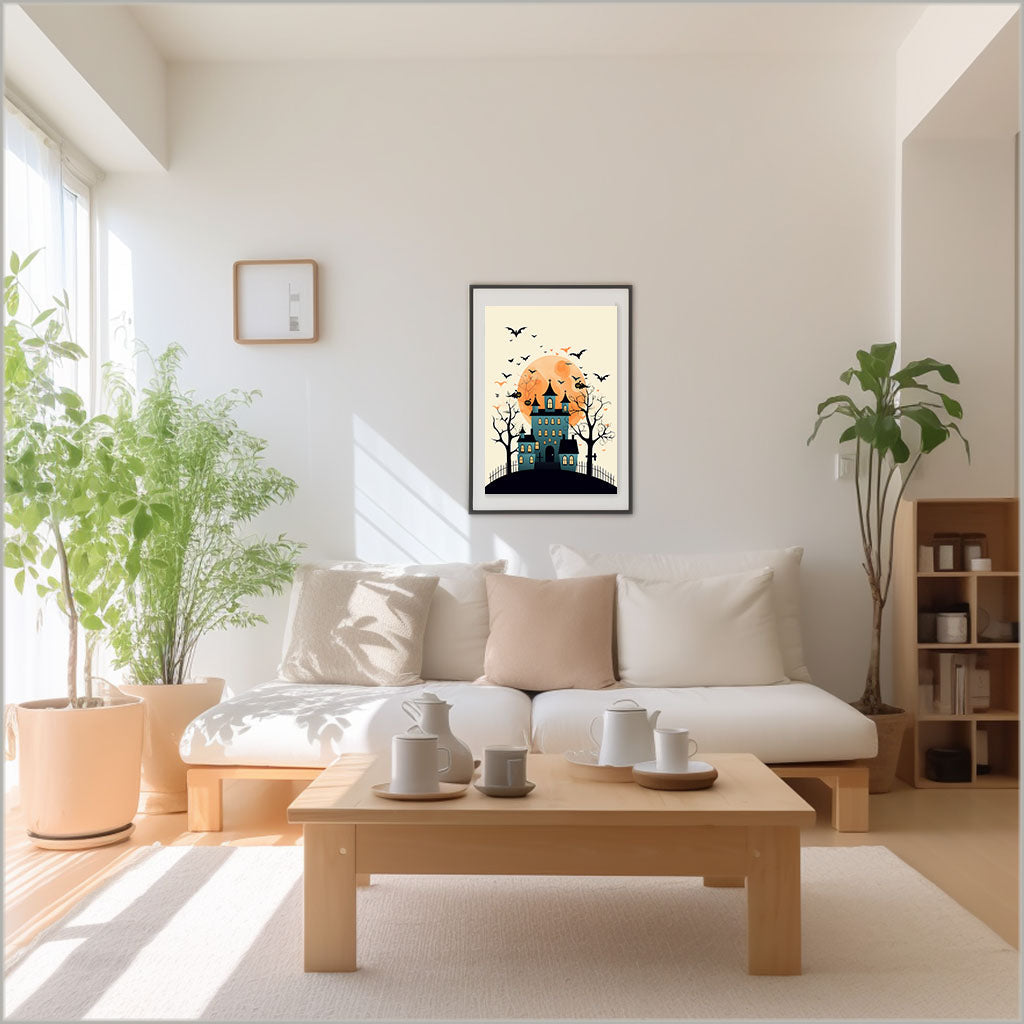 ハロウィンのアートポスターリビング配置イメージ