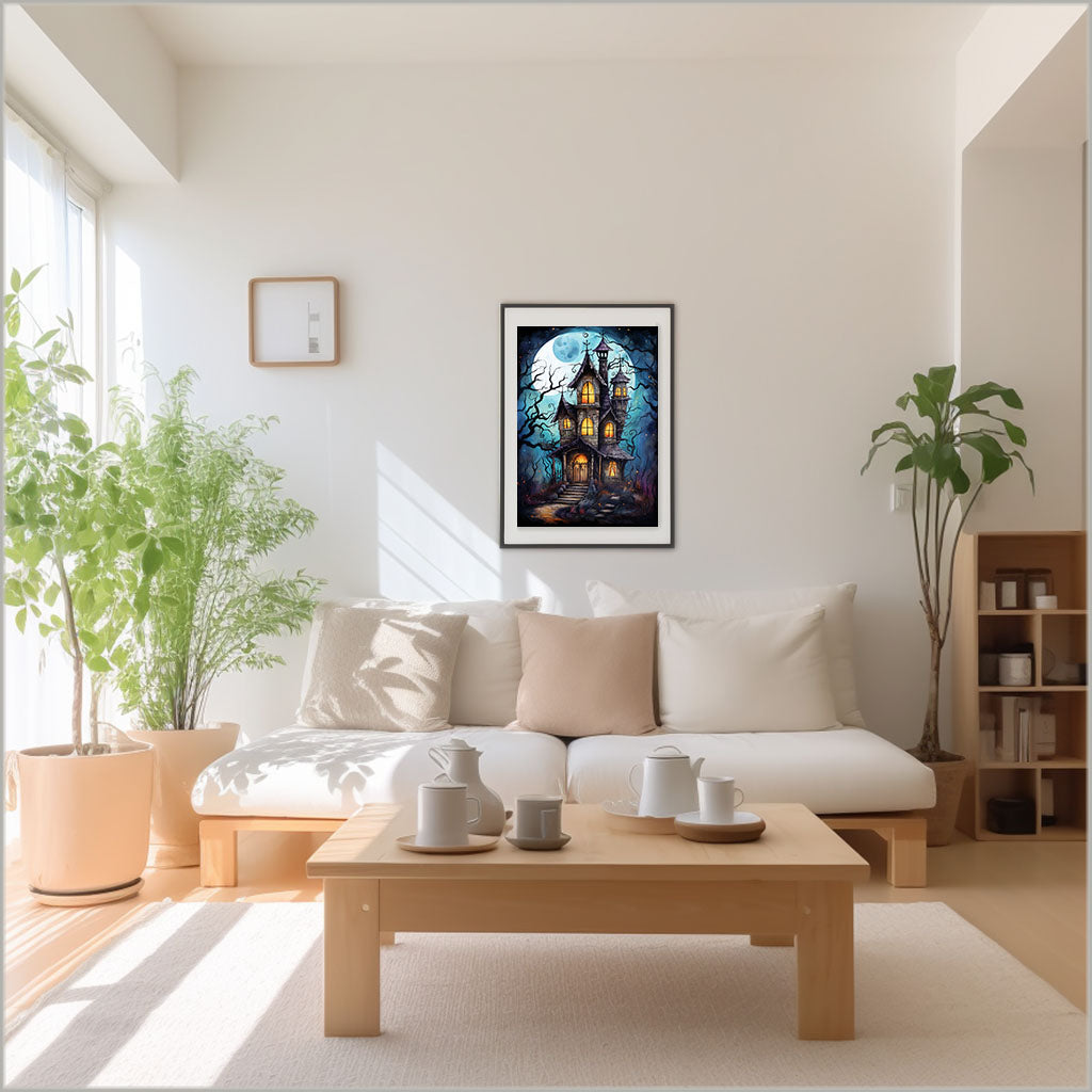 ハロウィンのアートポスターリビング配置イメージ