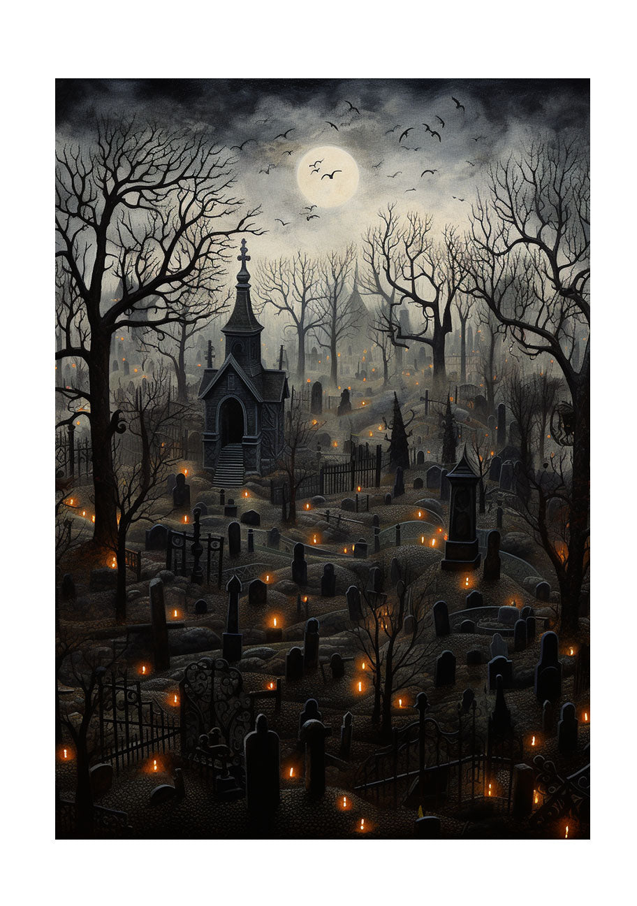 ハロウィンのアートポスター原画のみ
