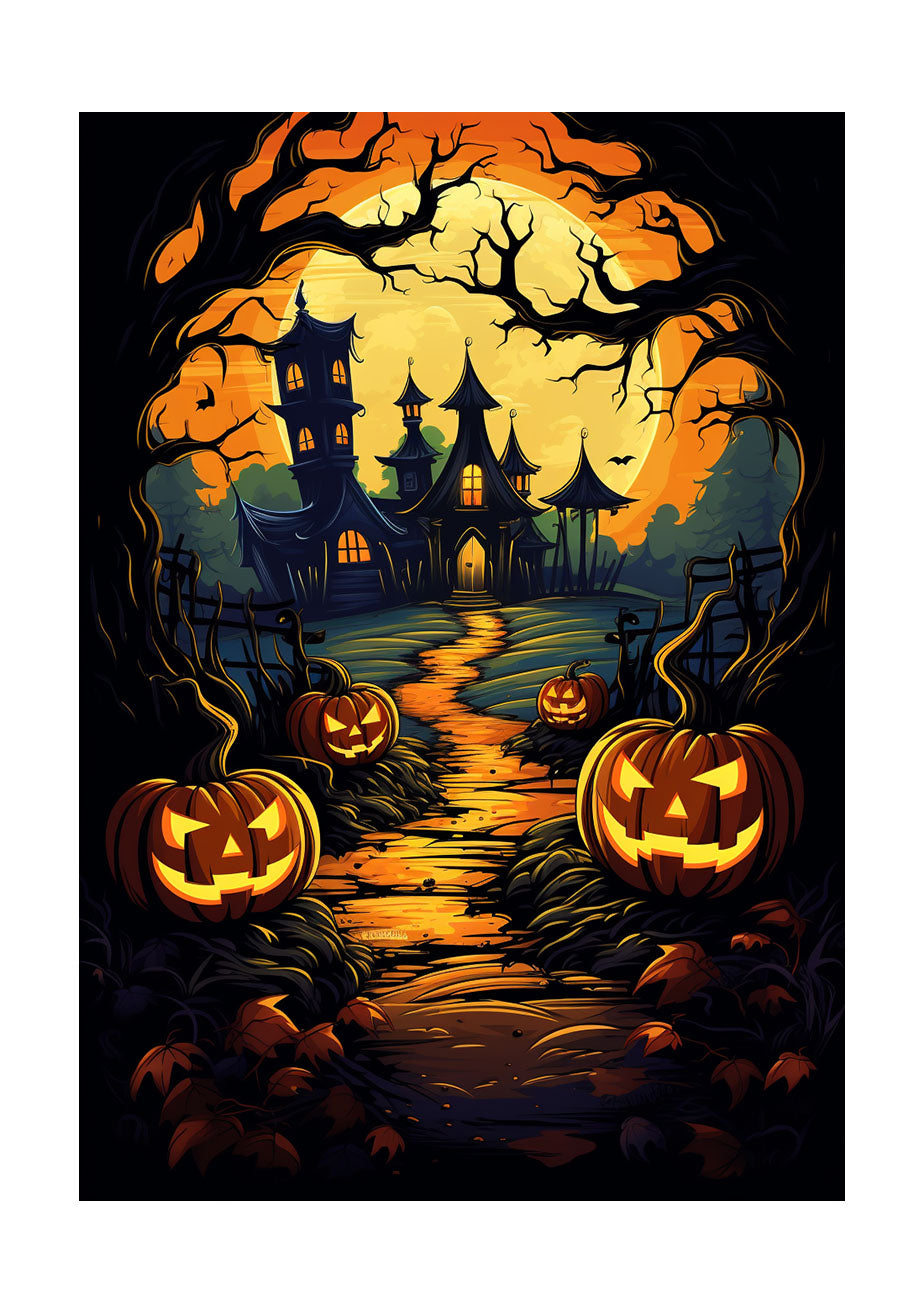 ハロウィンのアートポスター原画のみ