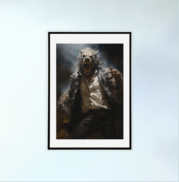 ハロウィンのアートポスター黒フレームあり