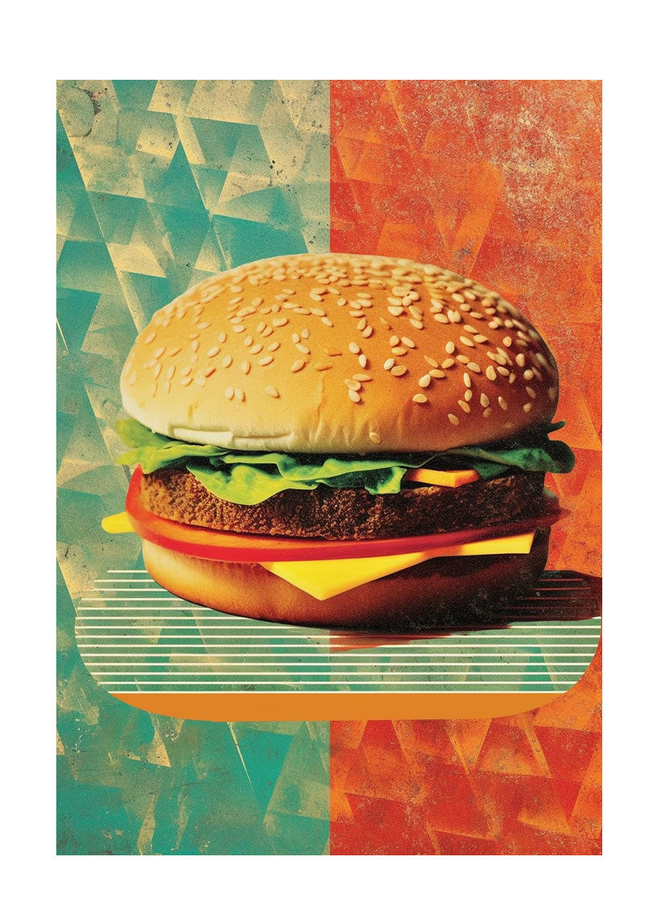 ハンバーガーのアートポスター原画のみ