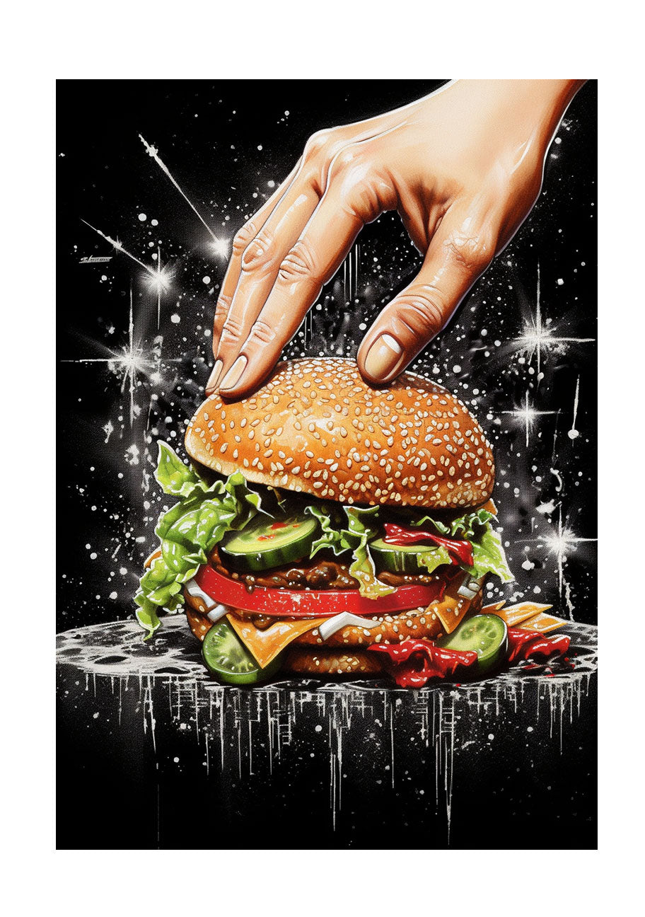 ハンバーガーのアートポスター原画のみ