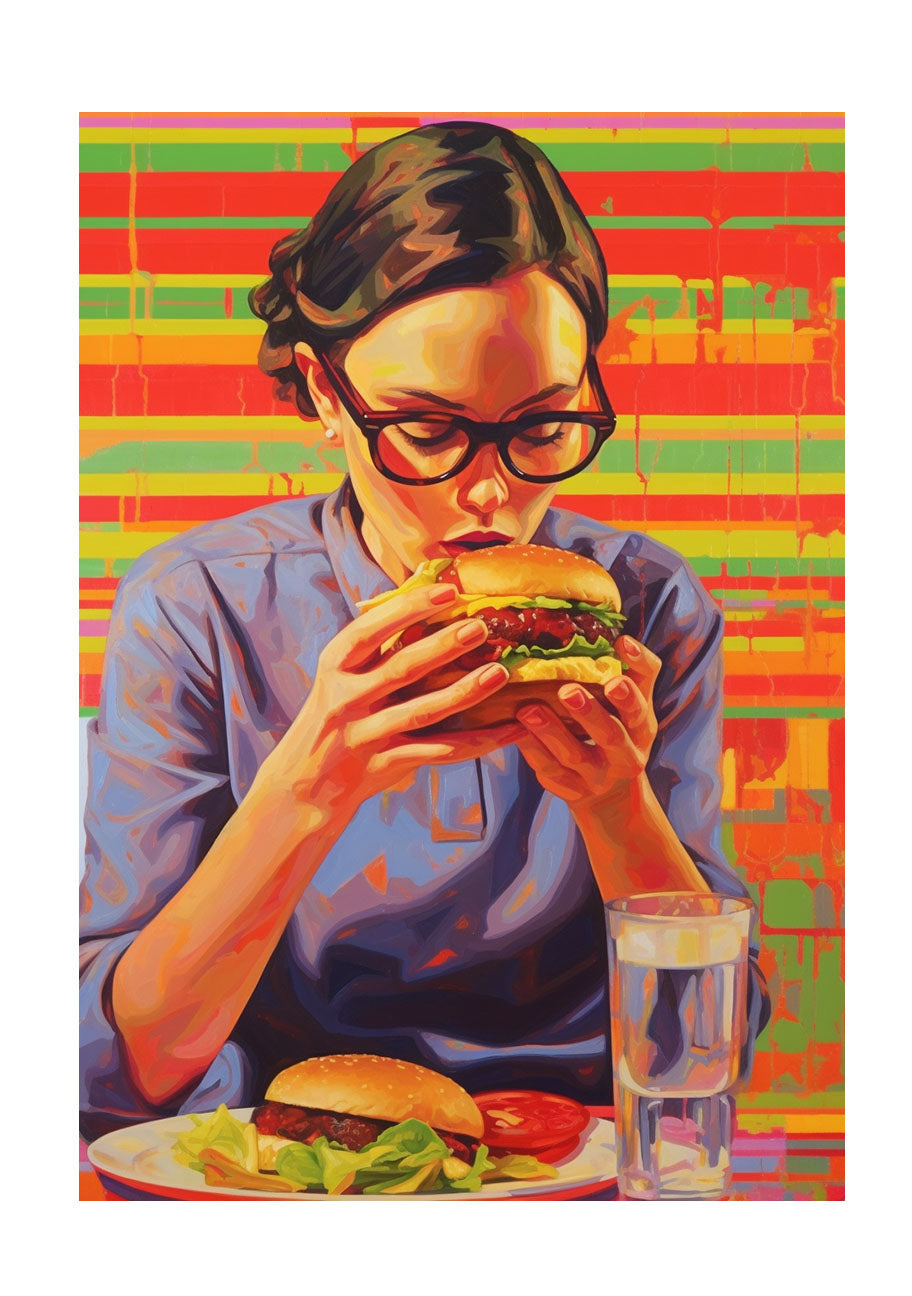 ハンバーガーのアートポスター原画のみ