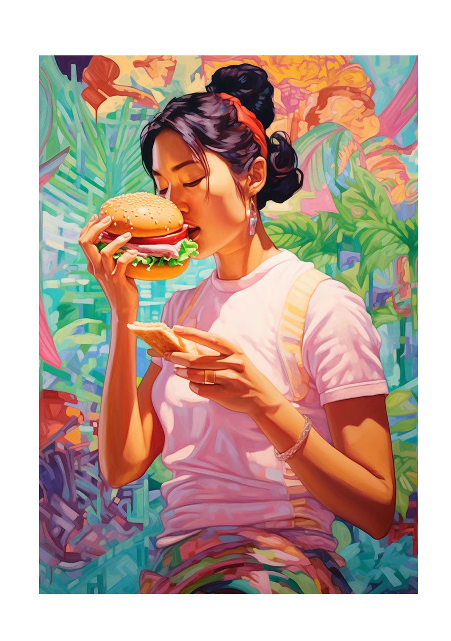 ハンバーガーのアートポスター原画のみ
