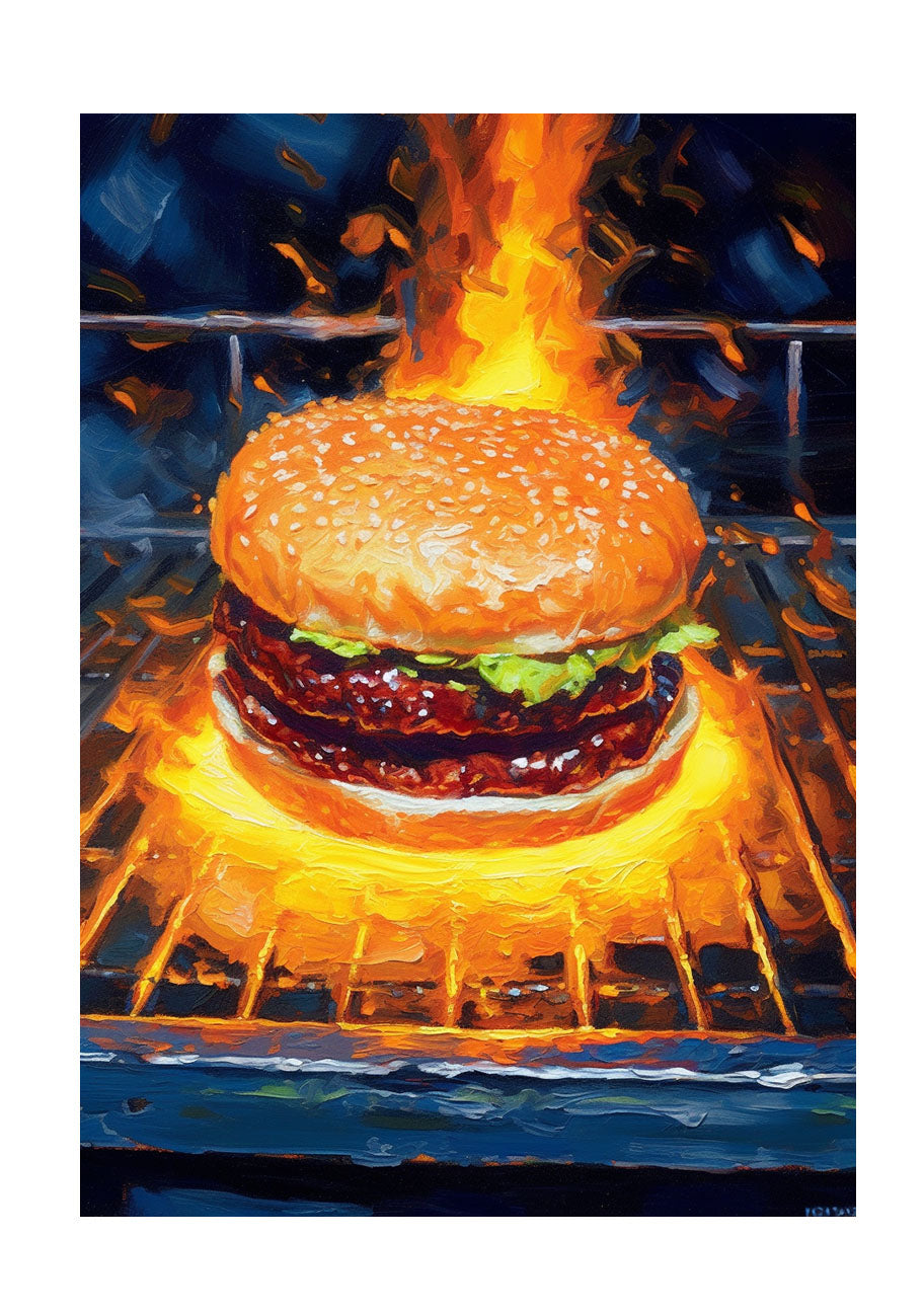 ハンバーガーのアートポスター原画のみ