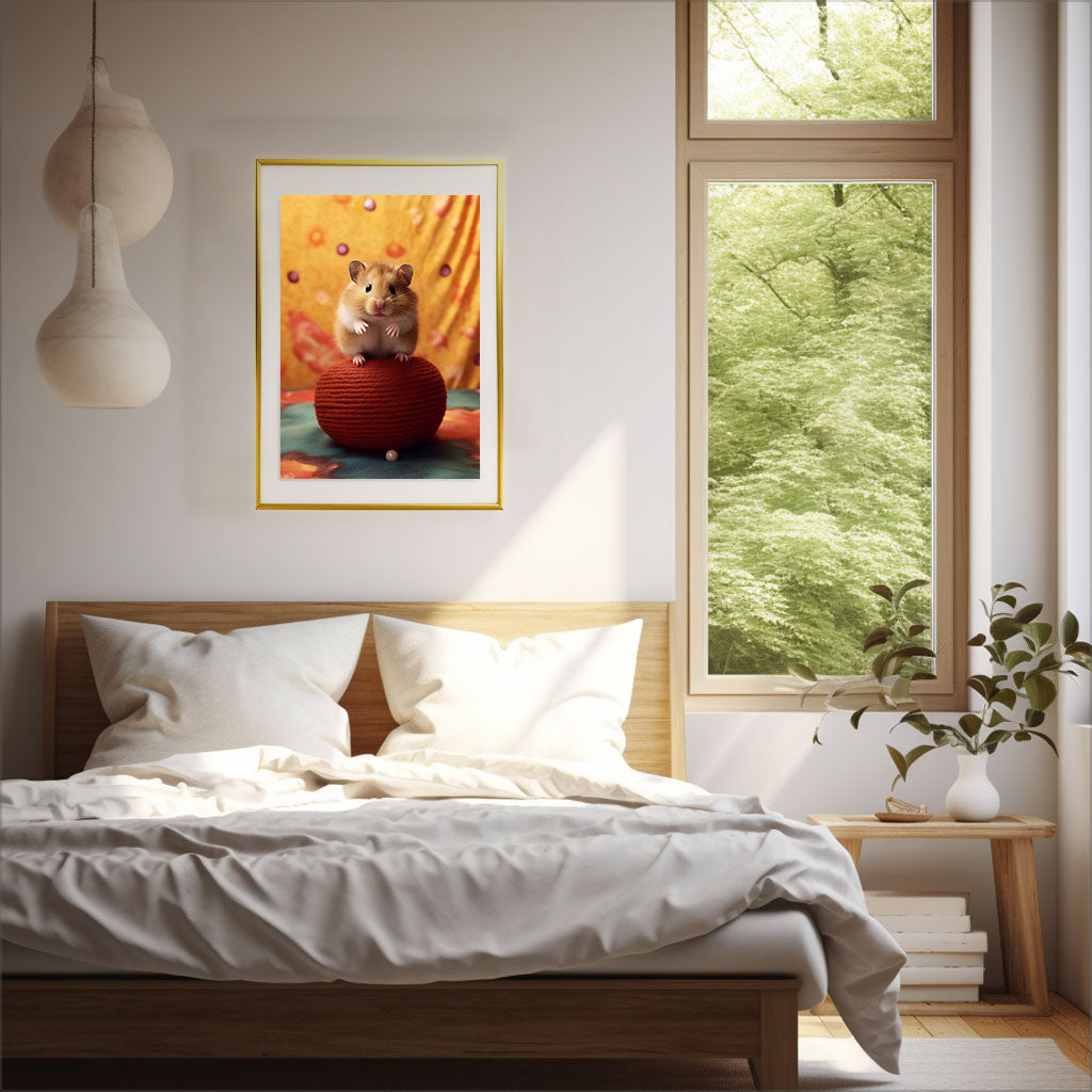 ハムスターのアートポスター寝室配置イメージ